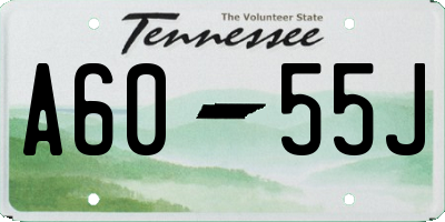 TN license plate A6055J