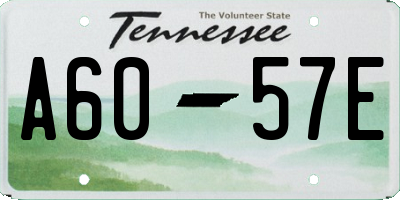 TN license plate A6057E
