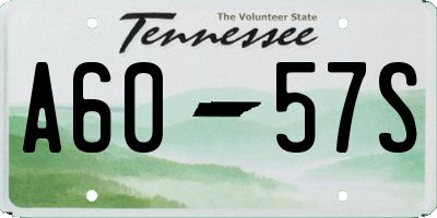 TN license plate A6057S