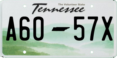 TN license plate A6057X