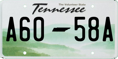 TN license plate A6058A