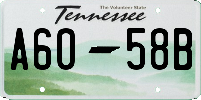 TN license plate A6058B