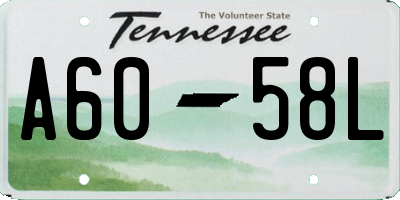 TN license plate A6058L