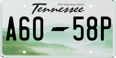 TN license plate A6058P