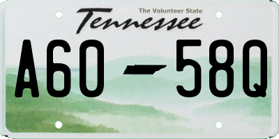 TN license plate A6058Q