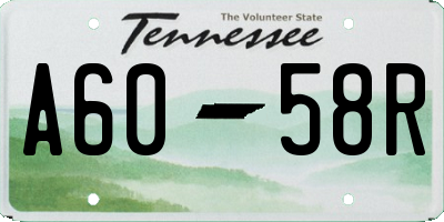 TN license plate A6058R
