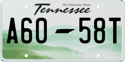 TN license plate A6058T