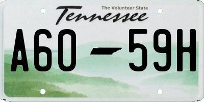 TN license plate A6059H