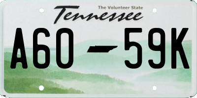 TN license plate A6059K