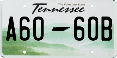 TN license plate A6060B