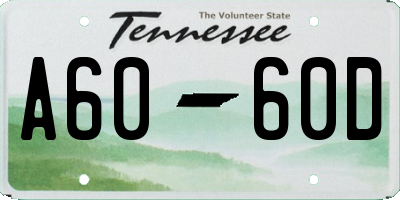 TN license plate A6060D