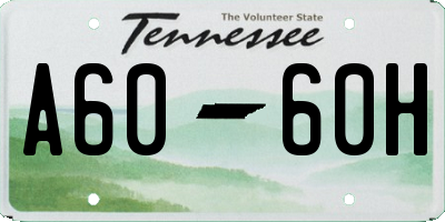 TN license plate A6060H