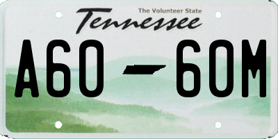 TN license plate A6060M