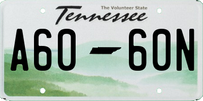 TN license plate A6060N
