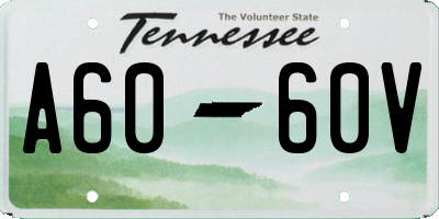 TN license plate A6060V
