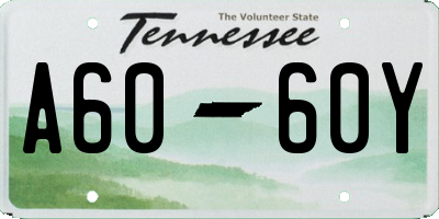 TN license plate A6060Y