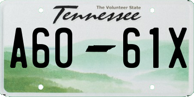 TN license plate A6061X