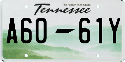 TN license plate A6061Y