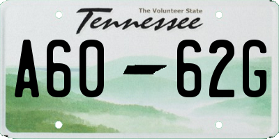 TN license plate A6062G