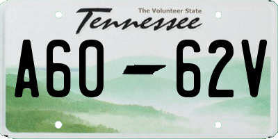 TN license plate A6062V