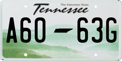 TN license plate A6063G