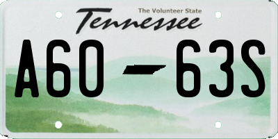 TN license plate A6063S