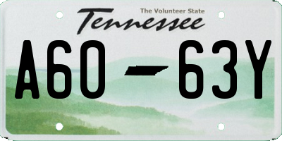 TN license plate A6063Y