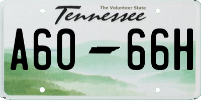 TN license plate A6066H