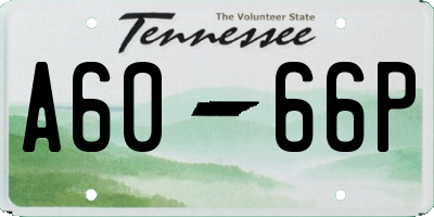 TN license plate A6066P