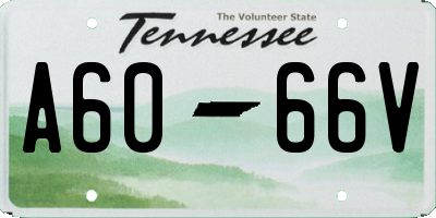 TN license plate A6066V
