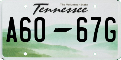TN license plate A6067G