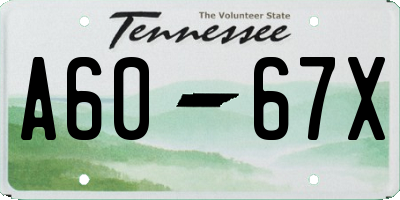 TN license plate A6067X