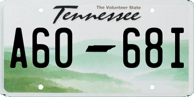 TN license plate A6068I