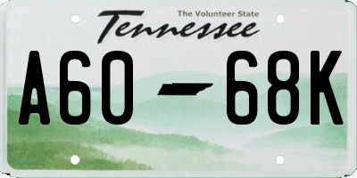 TN license plate A6068K