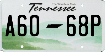 TN license plate A6068P