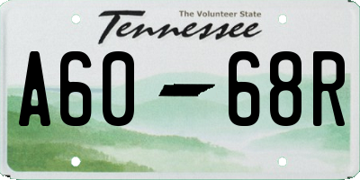 TN license plate A6068R
