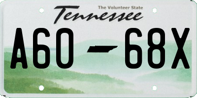 TN license plate A6068X