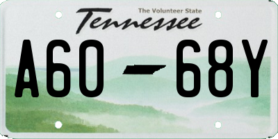 TN license plate A6068Y