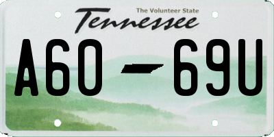 TN license plate A6069U