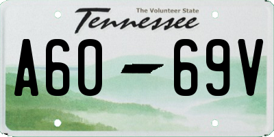 TN license plate A6069V