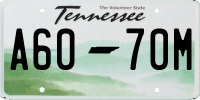 TN license plate A6070M