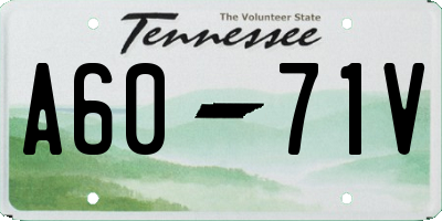 TN license plate A6071V