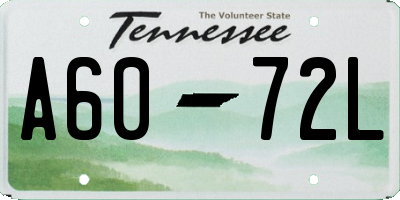 TN license plate A6072L
