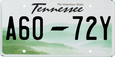 TN license plate A6072Y