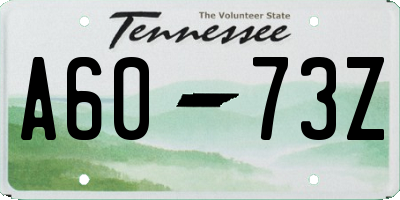 TN license plate A6073Z
