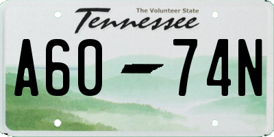 TN license plate A6074N