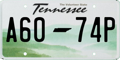 TN license plate A6074P