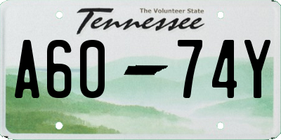 TN license plate A6074Y