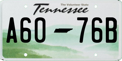TN license plate A6076B