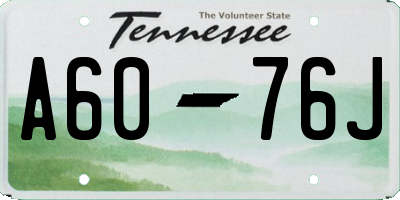 TN license plate A6076J